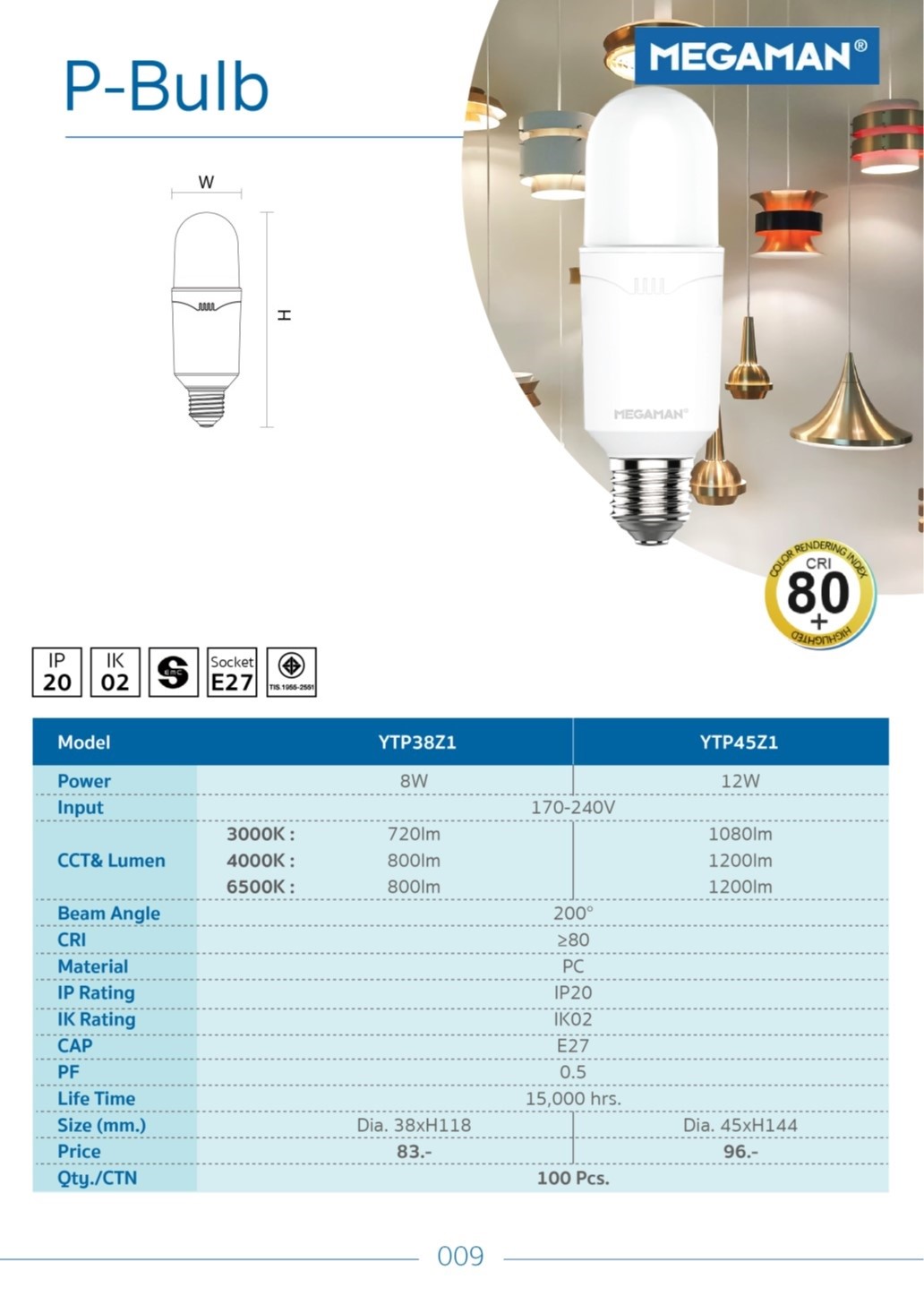 หลอดไฟ LED MEGAMAN P-Bulb