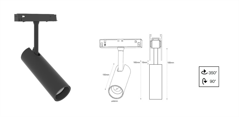 SLEEK POINT-B LED Magnetic Track Light 12W