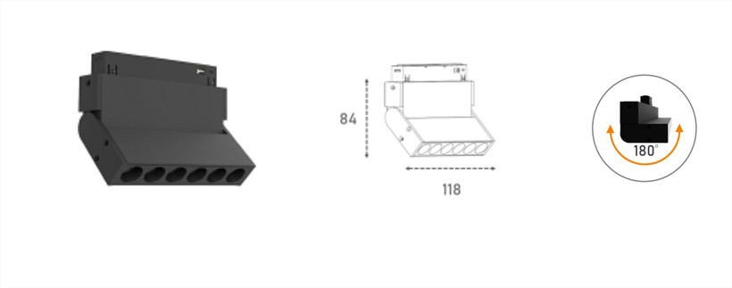 SLEEK SCENE-A LED Magnetic Wall Washer 6W-1