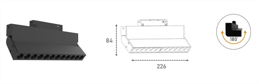 SLEEK SCENE-B LED Magnetic Wall Washer 12W