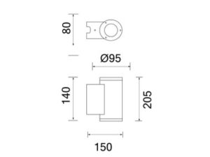 Alternative view of CYRA-A WALL LIGHT
