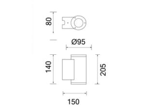 Alternative view of CYRA-B WALL LIGHT