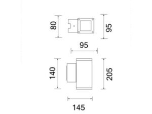 Alternative view of RAZO-B WALL LIGHT