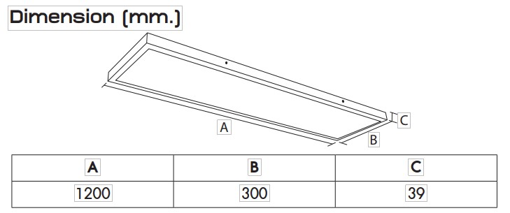โคมไฟ LED PANEL LIGHT ติดลอย NEOWING 85W 30X120 CM
