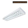 โคมตะแกรงติดลอย T8 ขั้ว G13 SURFACE MIRROR LOUVER โคมตะแกรงติดลอย T8 ขั้ว G13 SURFACE MIRROR LOUVER ตัวโคมผลิตจากเหล็กหนา 0.6-0.8 มม. เคลือบสีฝุ่นอีพ็อกซี่คุณภาพสูงคู่กับแผ่นสะท้อนแสงอะลูมิเนียมบริสุทธิ์สูง 99.90% ให้ค่าสะท้อนแสง 87-95% (ผิวเงาแบบกระจก) ติดตั้งคู่กับหลอดไฟ T8 ขั้ว G13 โคมไฟตะแกรงฝังฝ้ามีหลายขนาดให้เลือก ได้รับมาตรฐาน มอก.1955-2551 และ มอก.903-2532 ขนาด 2X18W T8, 3X18W T8, 4X18W T8, 2X36W T8 ,3X36W T8, 4X36W T8 ตัวโคมผลิตจากเหล็กหนา 0.6-0.8 มม. เคลือบสีฝุ่นอีพ็อกซี่คุณภาพสูงคู่กับแผ่นสะท้อนแสงอะลูมิเนียมบริสุทธิ์สูง 99.90% ให้ค่าสะท้อนแสง 87-95% (ผิวเงาแบบกระจก) ขั้วหลอด: ชนิด G13 แบบหมุนล็อก มอก.903-2532 สายไฟชนิด THW ขนาด 0.5-1.0 ตร.มม. มอก.1955-2551 No. of Lamps A (มม.) B (มม.) C (มม.) 2 x 18w T8 620 630 100 3 x 18w T8 620 630 100 4 x 18w T8 620 630 100 2 x 36w T8 620 1225 100 3 x 36w T8 620 1225 100 4 x 36w T8 620 1225 100 2 x 18w T8 320 630 100 2 x 36w T8 320 1225 100